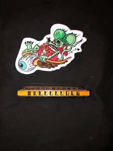 FINK RIDING  FLYING EYEBALL EMBROIDERED IRON ON PATCH  CAR CULTURE PATCH - Picture 1 of 10