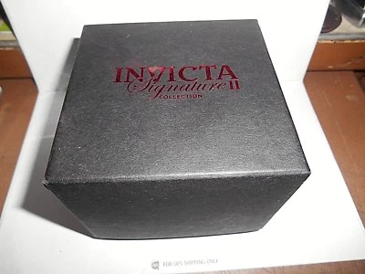 INVICTA EMPTY WATCH BOX BLACK WITH PILLOW, INSTRUCTION MANUAL & WARRANTY BOOKLET - Image 1 of 4