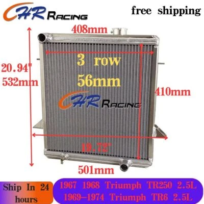 Radiador de aluminio para Triumph TR6 TR 6 1969-1974 y TR250 TR 250 1967 1968 2,5 L Foto 1 de 4
