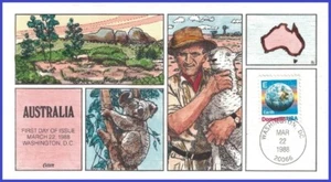 USA1 #2277 U/A COLLINS HAND PAINTED 3 FDC   E-rate Earth - Picture 1 of 1