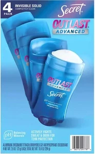NEW Secret Outlast Advanced Antiperspirant Deodorant, 2.6 Ounce (Pack of 4) - Picture 1 of 2