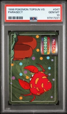 PSA 10 GEM MINT Parasect Vs. Dugtrio Topsun Carddass Vending Pokémon 1998 POP 10 - Image 1 of 4