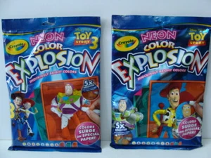 NEW Crayola Disney Toy Story 3 NEON Color Explosion 36 Sheets 18 Markers 2pc NIP - Picture 1 of 3