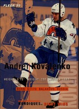 1994-95 Fleer Nordiques Hockey Card #178 Andrei Kovalenko