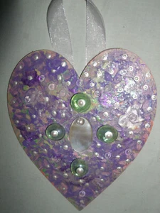 CIONDOLO CUORE LEGNO DIPINTO MANO 15X13 MADREPERLA VETRO MANDALA APPENDERE VIOLA - Imagen 1 de 18