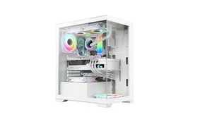 Vetro Boîtier de Jeu ARGB Blanc avec vitre Avant et latérale ATX 3 Ventilateu... - Photo 1/6