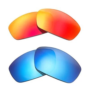 Walleva Fire Red and Ice Blue Polarized Lenses For Costa Del Mar Saltbreak - Picture 1 of 9