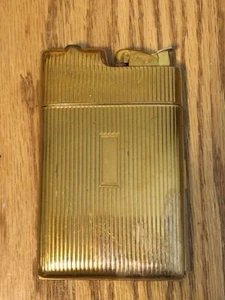 Evans Gold Tone Metal Cigarette Case And Lighter in One Piece Art Deco - Picture 1 of 7