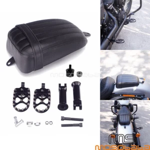 Rear Passenger Seat Cushion + Foot Pegs Kit For Harley FXBRS FLHCS FLFB FLFBS - Picture 1 of 9