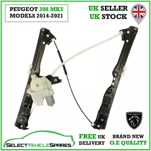 OE NEW PEUGEOT 308 MK2 DRIVERS RIGHT FRONT WINDOW REGULATOR & MOTOR 2014-2021 - Picture 1 of 6
