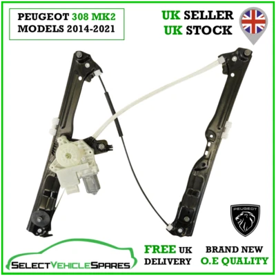 OE NEW PEUGEOT 308 MK2 DRIVERS RIGHT FRONT WINDOW REGULATOR & MOTOR 2014-2021 - Image 1 of 4