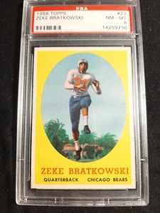 1958 Topps Zeke Bratkowski #23 PSA NM-MT 8 - Picture 1 of 2