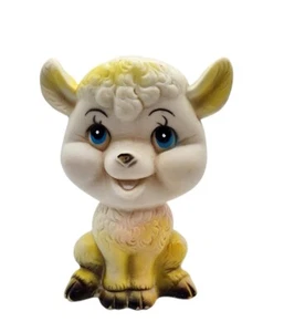Vtg Binky Yellow Easter Lamb Sheep Squeaker Toy Squeak Figure Squeaky Kitschy - Picture 1 of 4