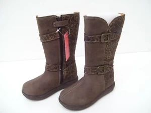 GARVALIN GIRLS SHOES BOOTS CASUAL ZIPPER ZIP UP LEATHER MADE IN SPAIN BROWN - Picture 1 of 6