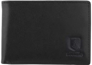 52177 FREMANTLE DOCKERS AFL TEAM BLACK LEATHER MENS WALLET IN DRAWSTRING BAG - Bild 1 von 2