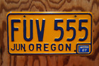1987 OREGON License Plate # FUV 555