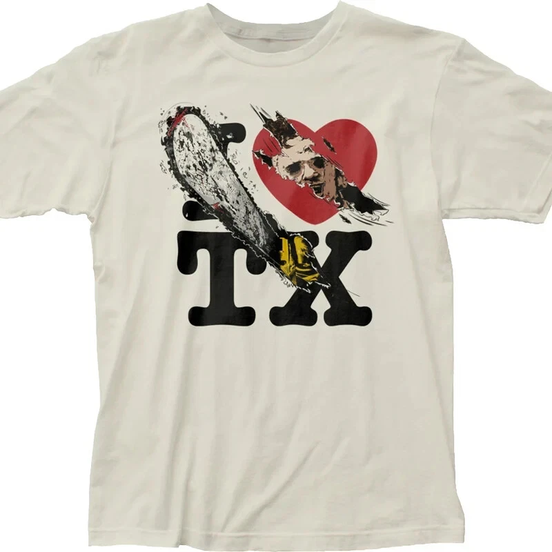 TEXAS CHAINSAW MASSACRE T-SHIRT I Heart Texas Horror Film Leatherface Sizes NEW - Image 1 of 1