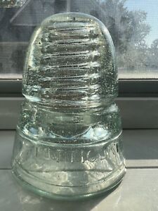 H.G.CO. PETTICOAT Dome Letter C Off Clear CD 145 Glass Insulator Condition Issue