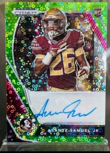 2021 PRIZM DRAFT PICKS ASANTE SAMUEL JR RC 3/5 AUTO GREEN DISCO FAST BREAK SSP - Picture 1 of 2