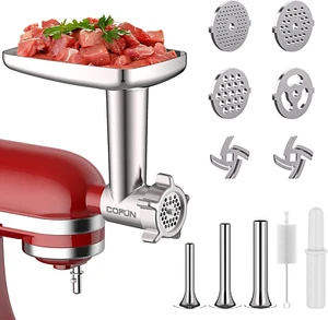 COFUN Accessori per Tritacarne per Kitchenaid Robot Da Cucina, Con 4 Piastre Di