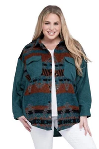 Davi & Dani Printed Button Down Long Sleeve Jacket Stylish Trendy Coat - Picture 1 of 15