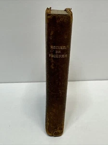 Recueil de Prieres, DeFlavigny, 1887 Leather, French Prayerbook, VG 368 Pgs - Picture 1 of 14
