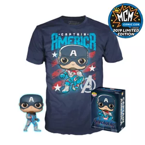 MCM London CC Exclusive Endgame Funko POP! Vinyl #450 Captain America GITD & T-Shirt - Bild 1 von 3
