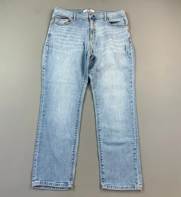 Tommy Hilfiger Tommy Jeans Mens 36x30 Blue Light Wash Denim Straight Fit Stretch - Image 1 of 4