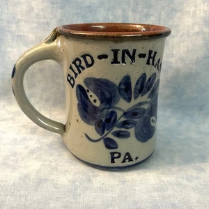 Vintage Harvey Salt Glazed Pottery Mug Bird In Hand PA - Picture 1 of 9
