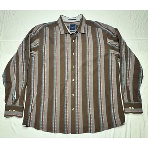 Tommy Bahama langärmliges braun gestreiftes Button Down Herrenhemd - Größe XL - Bild 1 von 4