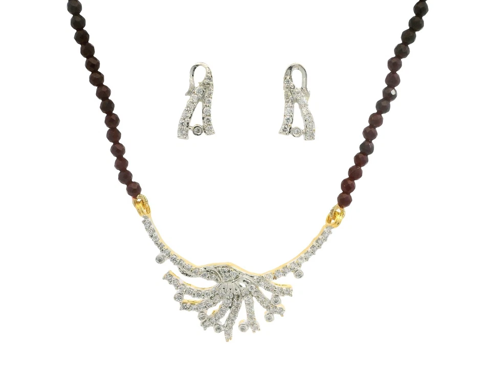 Juego de cuentas facetadas de rubí con colgante y pendientes Tanmaniya FN-1109 Foto 1 de 1