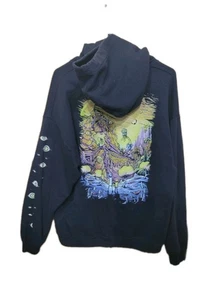 Rick and Morty Hoodie Mens Large Double Side Graphic Adult Swim Fleece Black - Picture 1 of 11