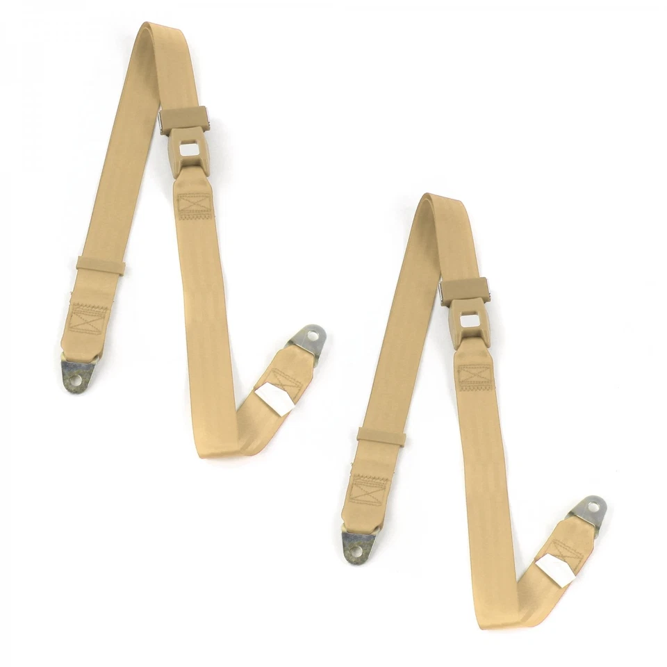 Kit de cinturón de seguridad con canastilla de regazo bronceada estándar de 2 pt Ford Truck 1935-1941 - 2 cinturones rat  Foto 1 de 1