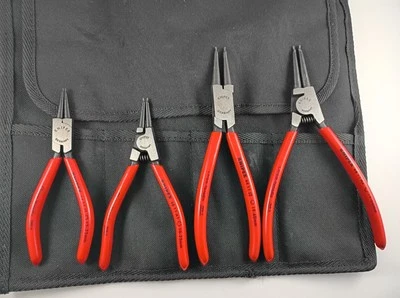 Knipex snap ring pliers 4pc set & Tool Pouch. GC Nice Handles/Good Tips. Germany - Image 1 of 4