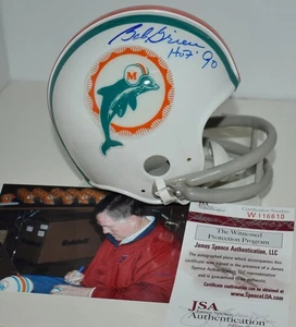 BOB GRIESE AUTOGRAPHED 2 BAR 1972 TB MINI HELMET MIAMI DOLPHINS HOF 90 JSA - Picture 1 of 9