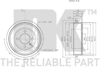 Genuine NK Rear Right Brake Drum for Volkswagen Up CHYB 1.0 (03/2012-04/2020) - Image 1 of 4