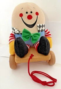 Vintage Eden Humpty Dumpty Plüschtier musikalisches Zugspielzeug Holzsockel London Brücken EG - Bild 1 von 5