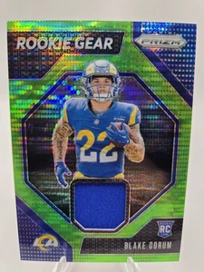 2024 Panini Prizm Rookie Gear Blake Corum #RG-BCM (MEM RC) Green Pulsar - Picture 1 of 6