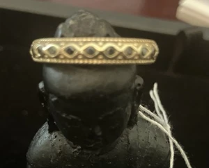 14kt Yellow Gold Band With Black Diamonds - Picture 1 of 5