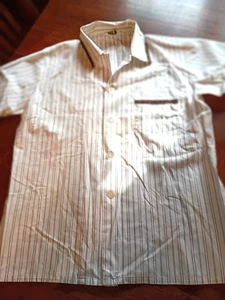 JC PENNEY'S CONJUNTO DE PIJAMA GRANDE PARA HOMBRE, TIRA BLANCA Y MARRÓN, EXCELENTE ESTADO. MANGA CORTA, - Imagen 1 de 4