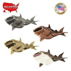 Creative Pewter Designs Whale Shark Lapel Pin or Refrigerator Magnet, S110 - Picture 1 of 9