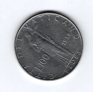 VATICANO 1958 LIRE 100 BB/SPL - Picture 1 of 2