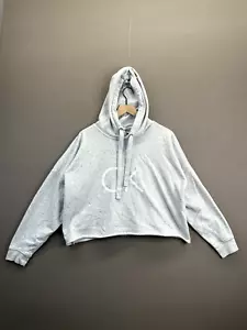 Calvin Klein Jeans donna pullover felpa con cappuccio grigio manica lunga taglia XL - Foto 1 di 12