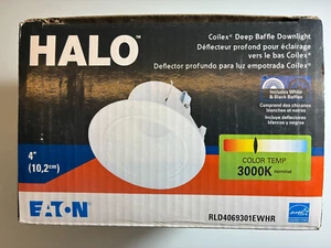 Halo 4-Inch Recessed Downlight RETROFIT KIT (White OR Black) 3000K Baffle 8.5W - Picture 1 of 12