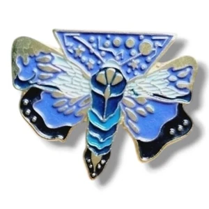 Moth Enamel Pin Brooch Mystical magical Nature Moth lover Fashion pin butterfly - Picture 1 of 11