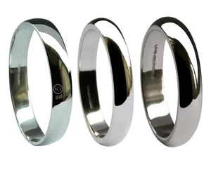 3mm 950 Platino Forma -d Alianzas GB Hm Medio Pesado Extra Pesado Forma Bandas - Imagen 1 de 8