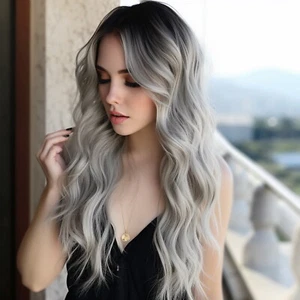 Blonde Perücke Mittelteil wellig lockig Cosplay Perücken für Frauen täglich 23 Zoll - Bild 1 von 7