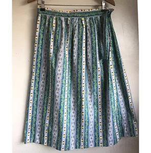 Vintage 1950s floral wrap skirt Small Handmade Crisp cotton Lace floral printed - Imagen 1 de 6