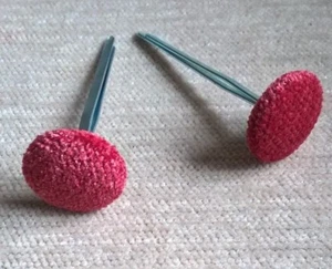 Prong/Clinch Back Pomegranate Chenille Fabric Covered Upholstery Buttons (Red) - Picture 1 of 1