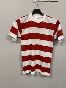 Where’s Wally Red & White Striped T Shirt Small - World Book Day Fancy Dress